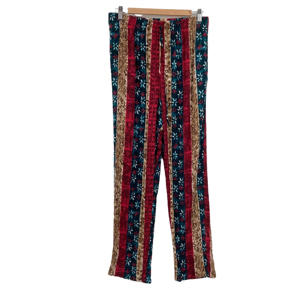 Vintage California Krush Striped Floral Crepe Crinkle Boho Pants